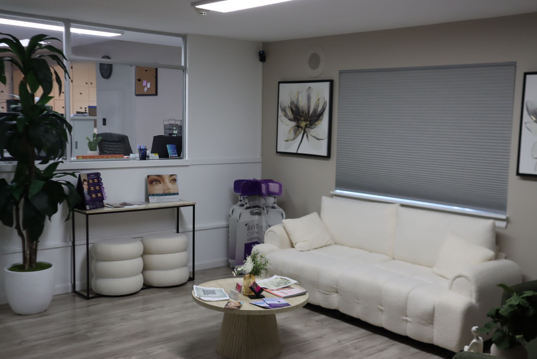 The Pine Family Practice reception window and waiting area